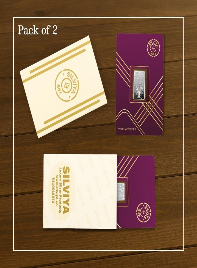 Silviya 999 Pure Silver Lucky Banyan Tree Coin | 2 Gm | Bar Shape | Gift of Every Occasion | Blessing - Image 4